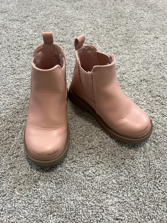 #99 Girls Pink Pull on Leather Boots GUC Size 7C