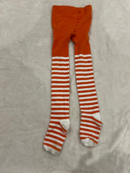 #46 4-5t Gymboree orange stripe sweater tights guc