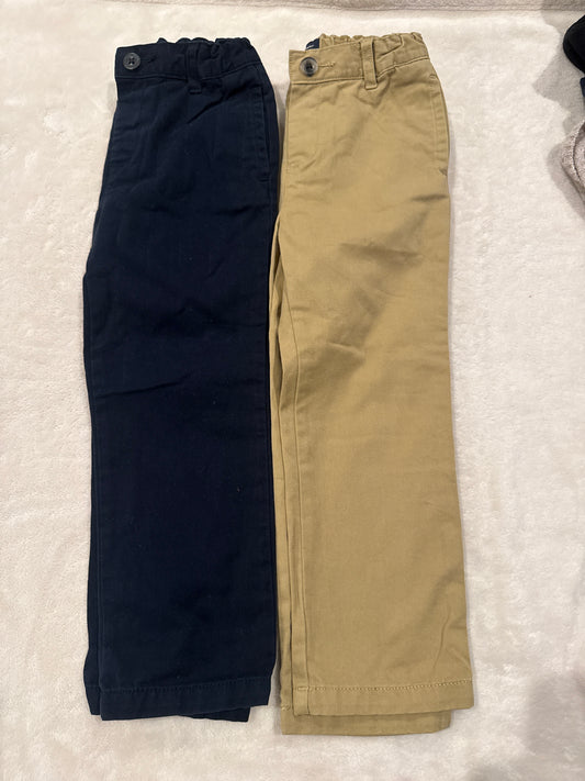#81 Boys 4 Children’s place khaki and navy pants adjustable waist