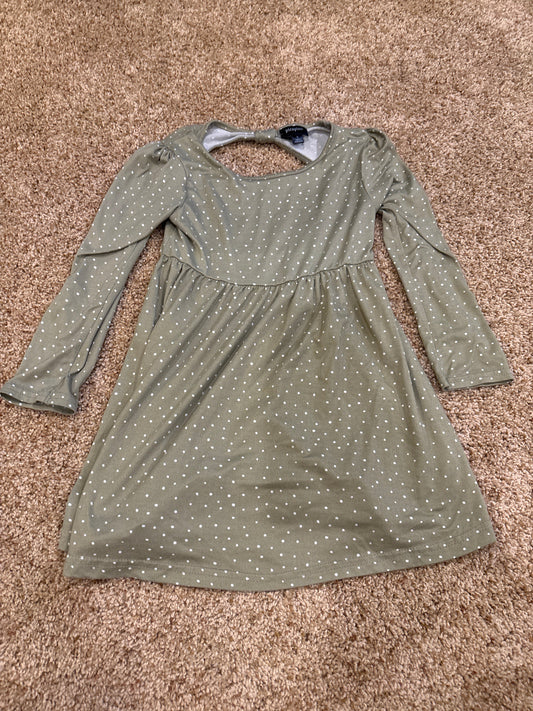 #47, girls 5T Picapino, green long sleeve dress
