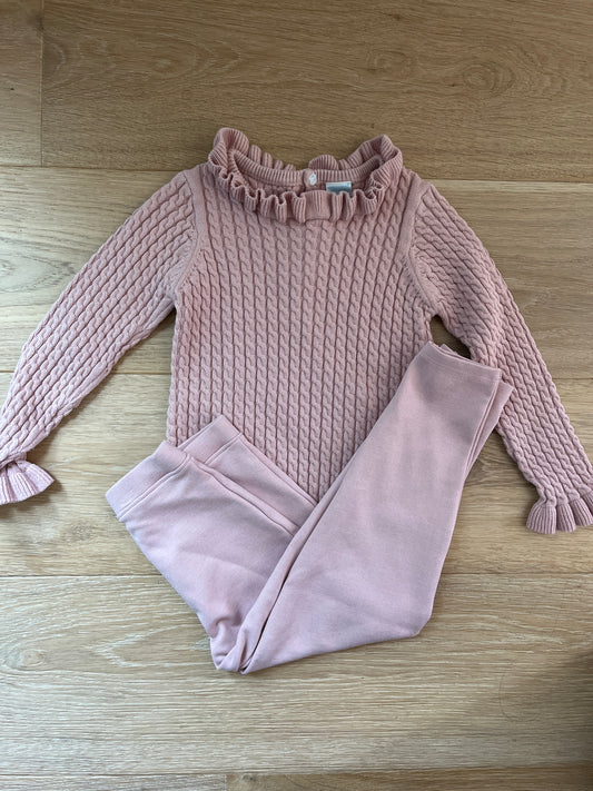 #110 Girls 3T Pink sweater and Legging Set - Edgehill Collection