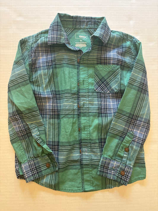 Seller 118 VGUC Boys Sonoma Green/Navy button down Size 6