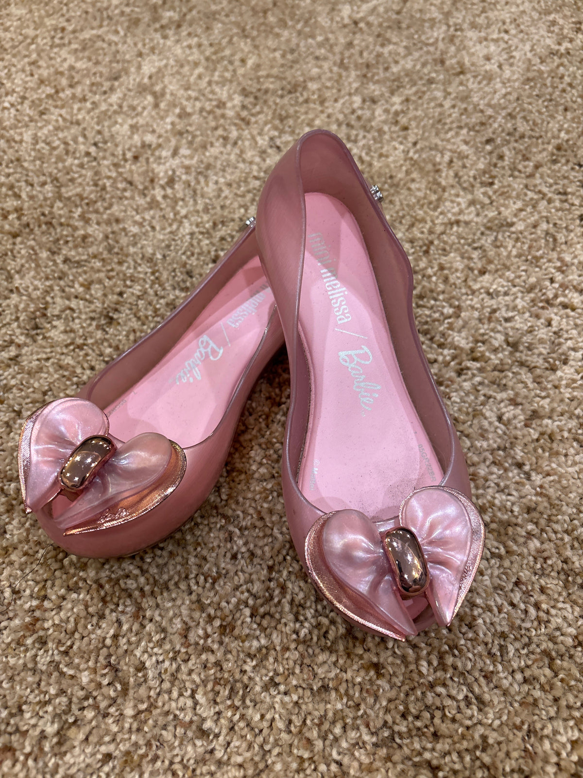 #47 girls size 11, Mini Melissa / Barbie pink shoes