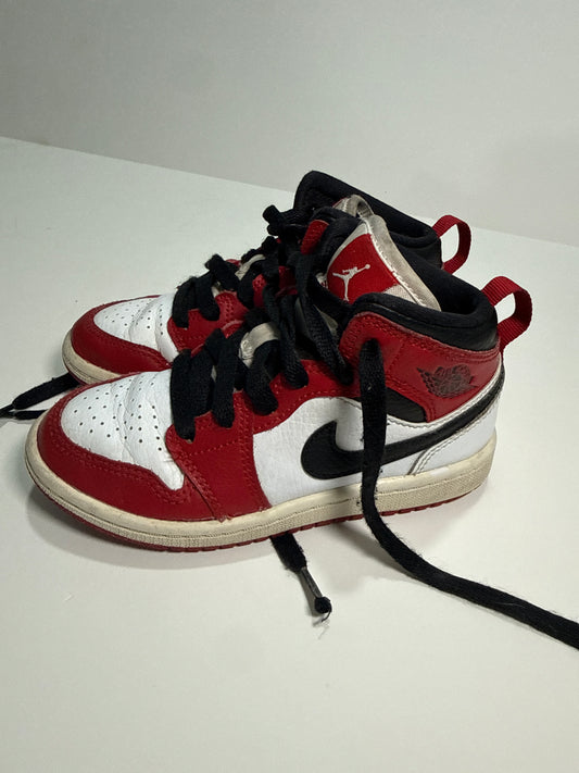 #64 Nike Air Jordan Red Black and White Mid Chicago Size 11