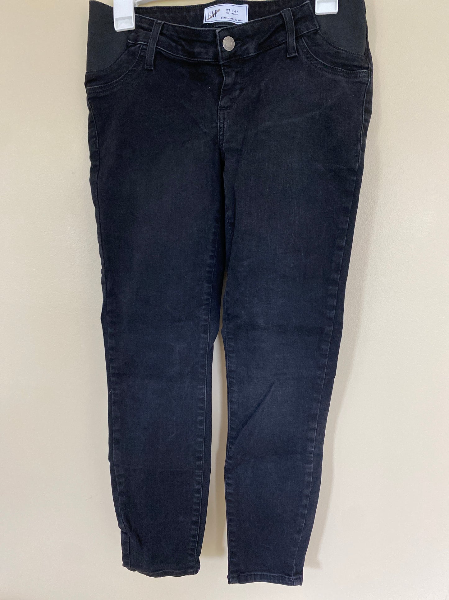#14-Gap black maternity jeans (size 27/4 shorts)