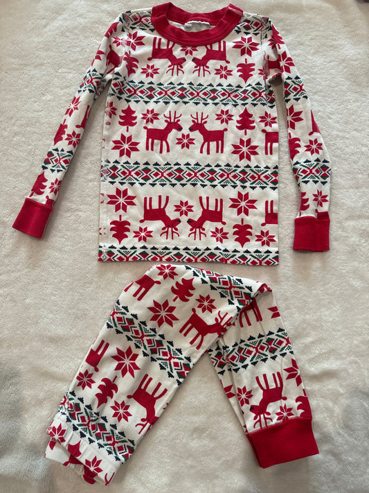 #81 Boys 4 Hanna Andersson deer pajamas tag cut but still euc