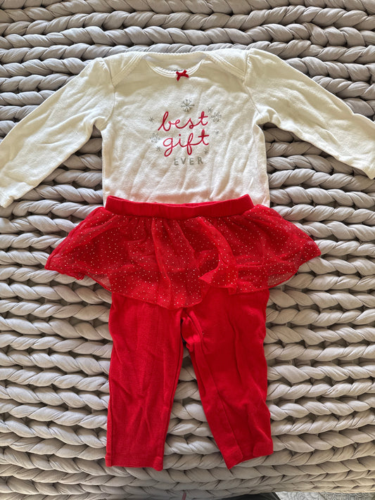 Seller #127 Carter’s Christmas onesie & tutu leggings Girls Size 12m
