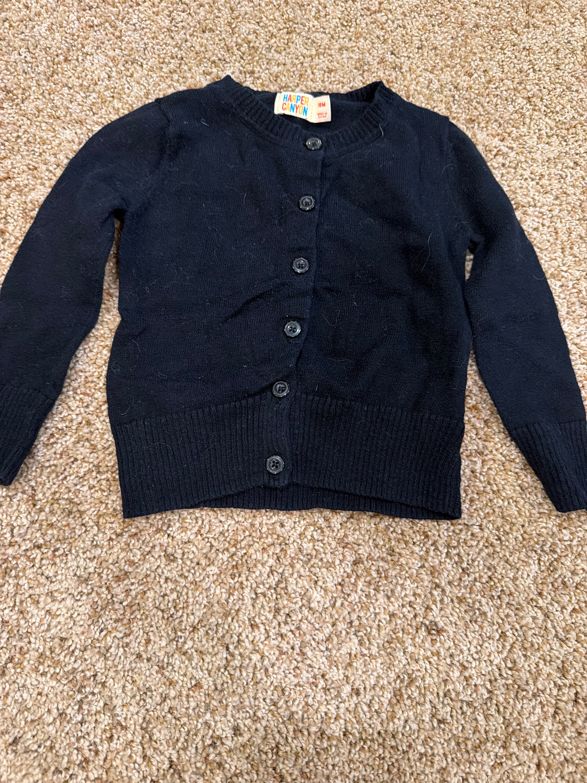#47 girls 18mo sweater. Black.