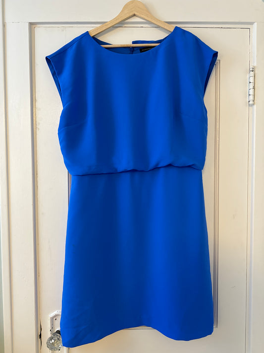 * Reduced * Banana Republic Blue Bloused Dress w Split Back Detail, Women's Size 14