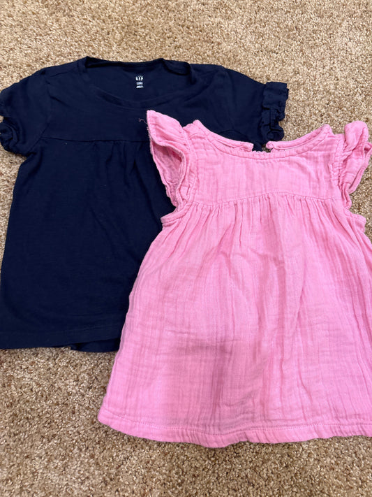 #47, girls Gap navy and pink shirts Size 4T