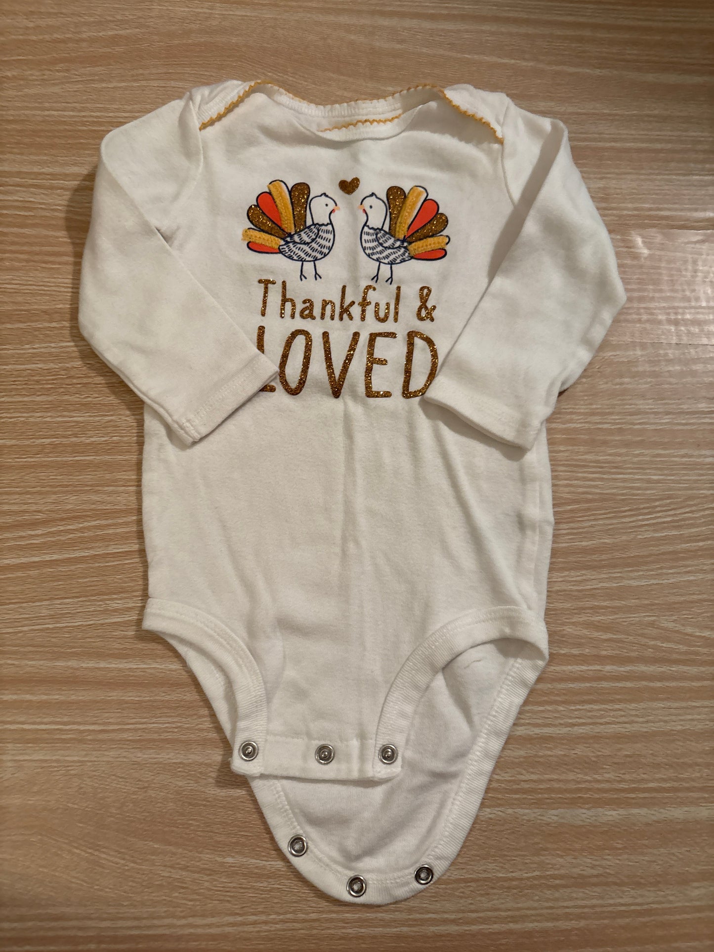 #102 Carters Just One You Yellow and White Thanksgiving Outfit 12 months