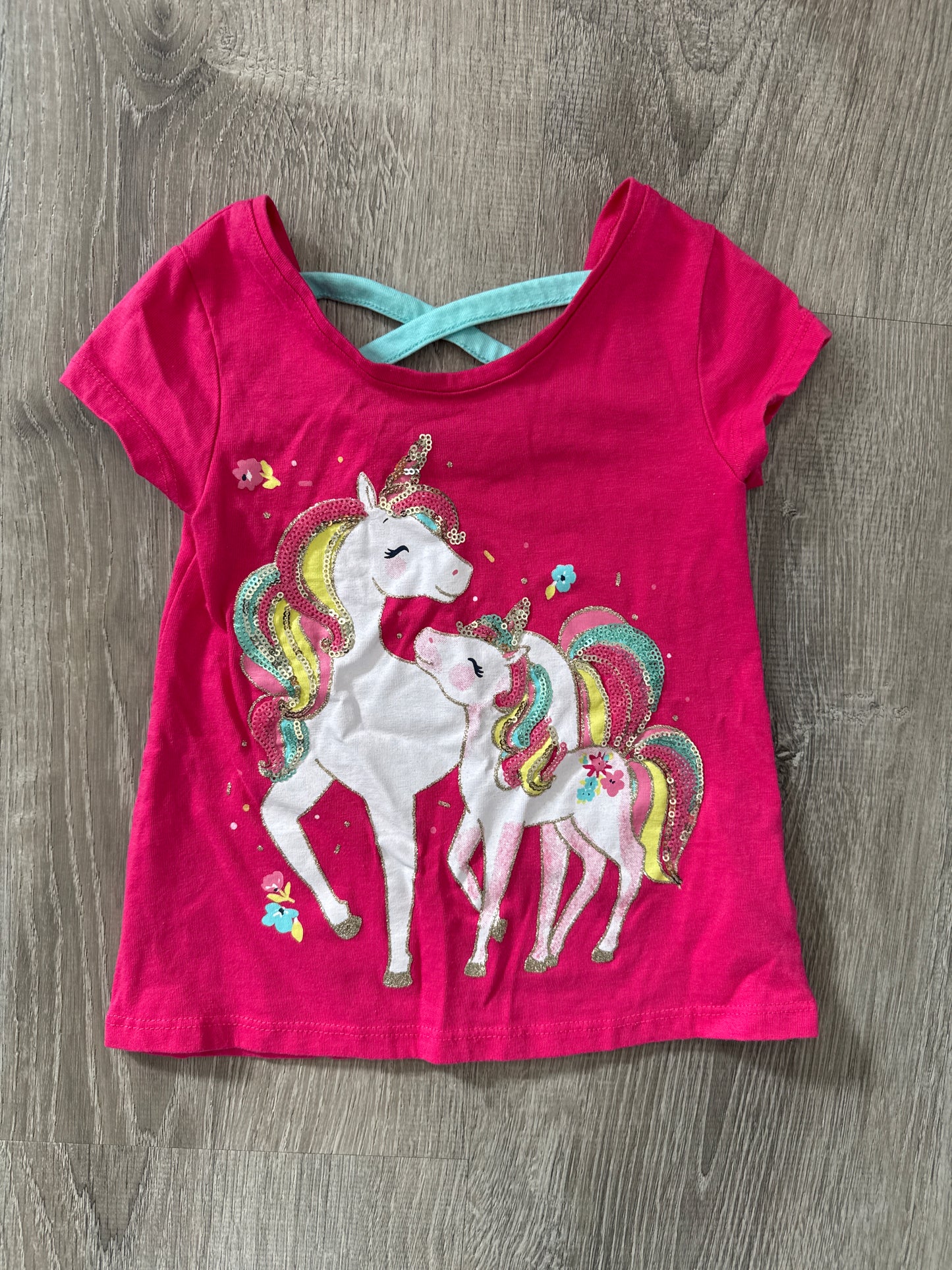 #149 Girls 4 unicorn T-shirt