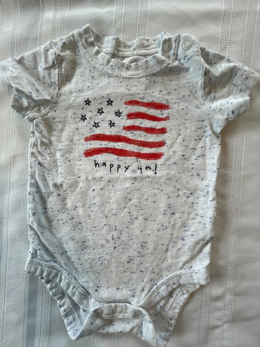 #57  Boys 3 mo Jumping Beans 4th of July Onsie EUC