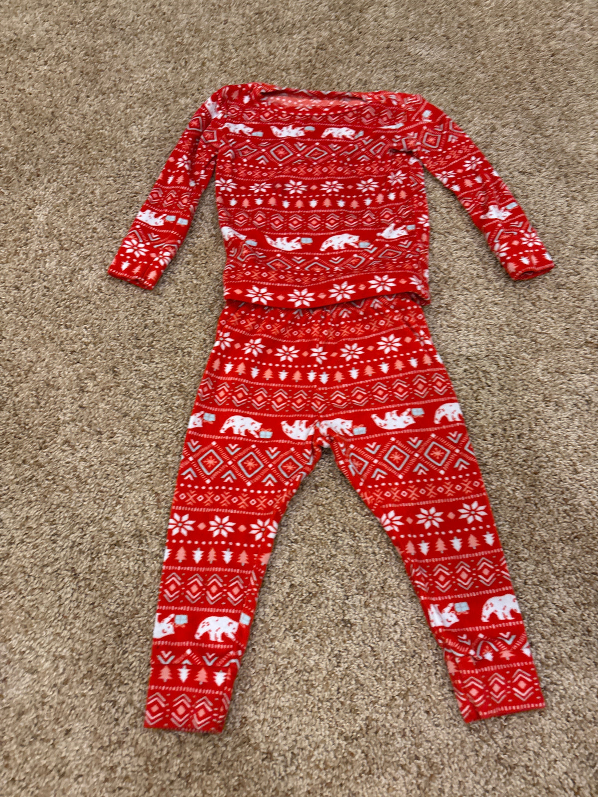#47, girls, Cat & Jack red holiday pajamas Size 2T