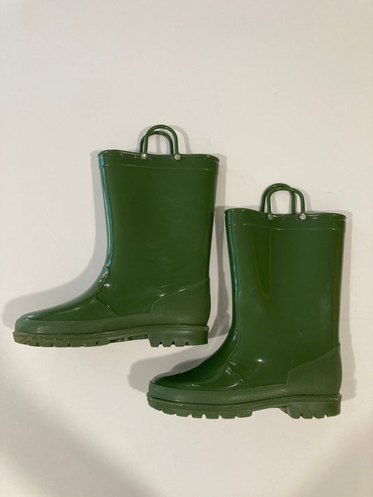#119-REDUCED!!-Green Rainboots-Big Kid size 4
