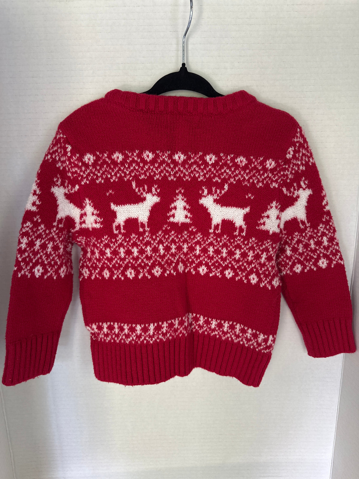 #146 Cat & Jack Red Holiday Sweater Boys 12M