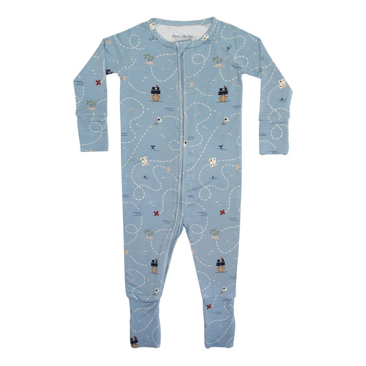 #98A - NWT 0-3M Boys Brave Little Ones Zippy Pajamas (retail $35)