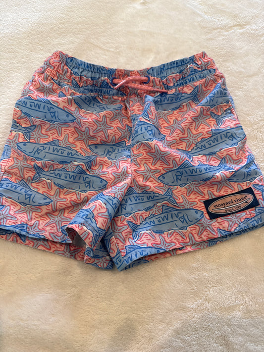 #46 Boys 2t vineyard vines swim trunks with liner euc