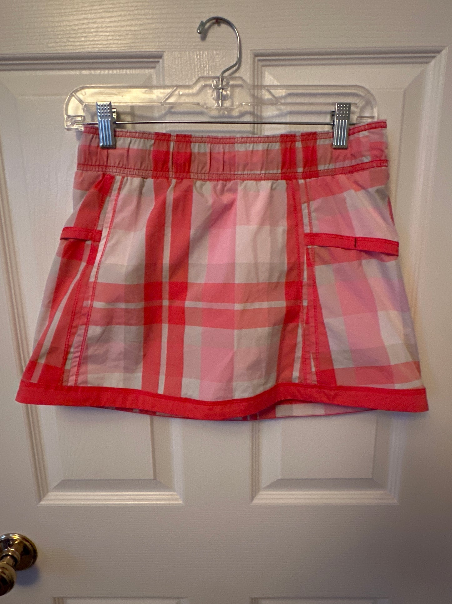 Lululemon Women’s Sz 4 Pink White Plaid Skirt Skort
