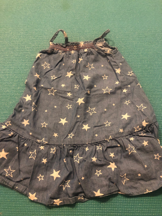 3T Chambray dress with silver stars