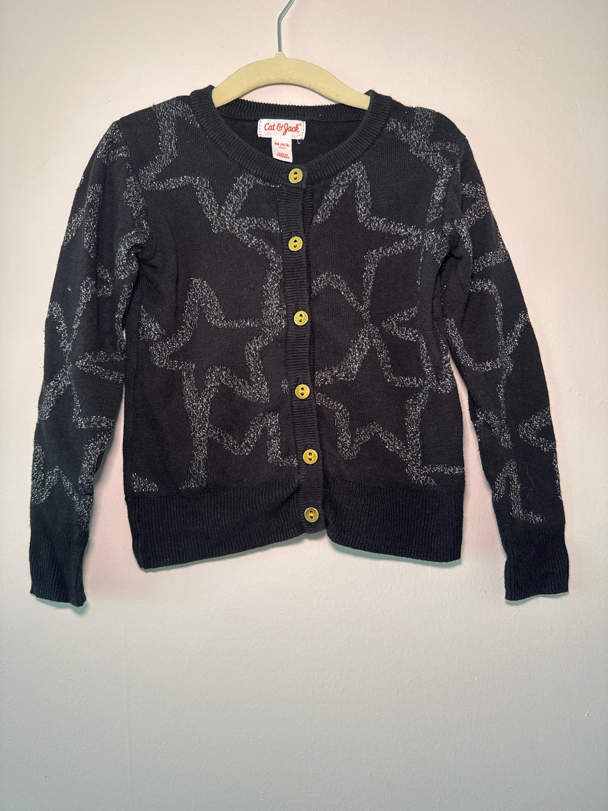 #127 Cat & Jack Star Cardigan Girls 4T