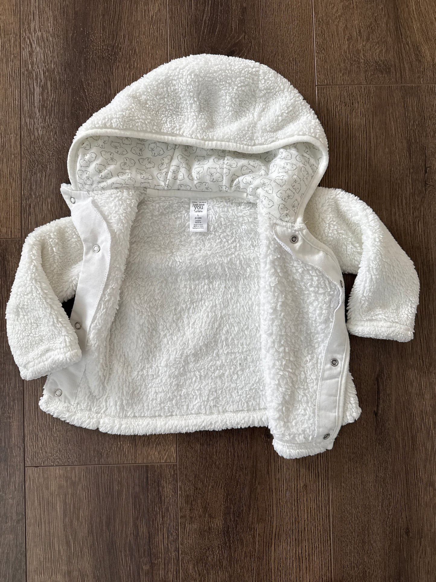 #173-polar bear fleece jacket size 9-12m