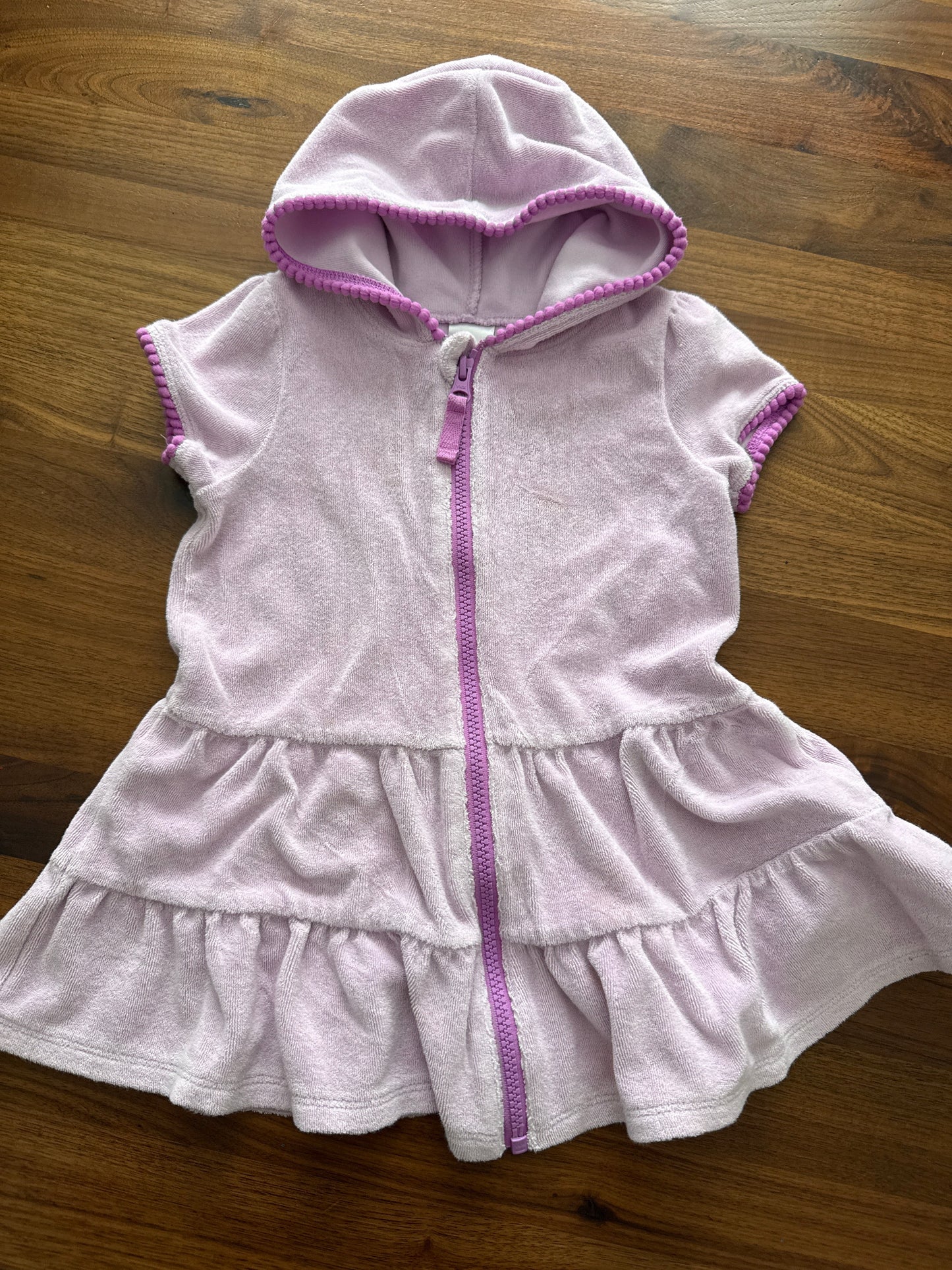 Seller 179 - Girls size 3 Cat & Jack lilac zip front swim cover up