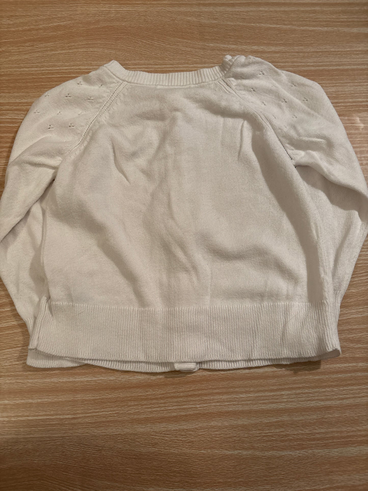 #102 Cat & Jack White Rhinestone Button Girls Cardigan 2T