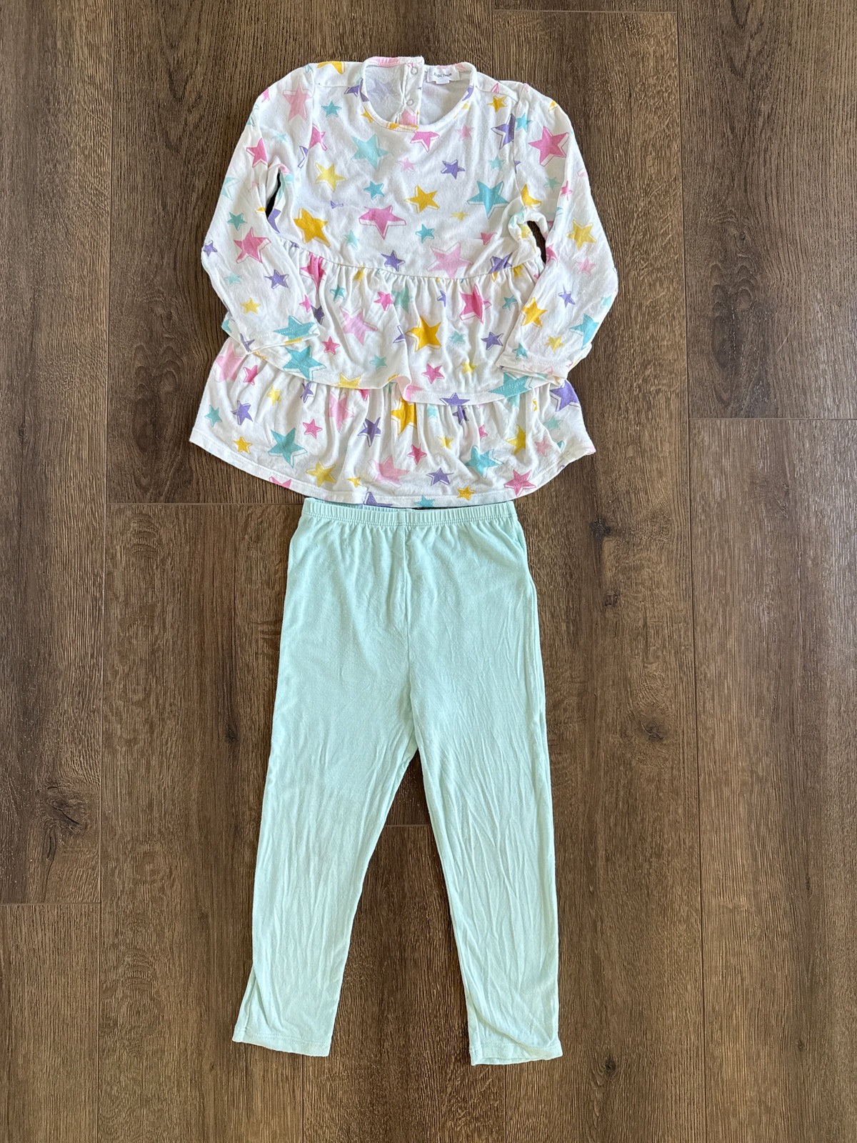 #173 Girls 3T Angel Dear star tunic and blue pant set