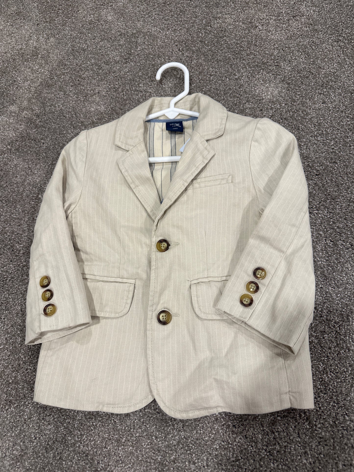 #130 Baby Gap Size 2 Boys Khaki Sport Coat Blazer