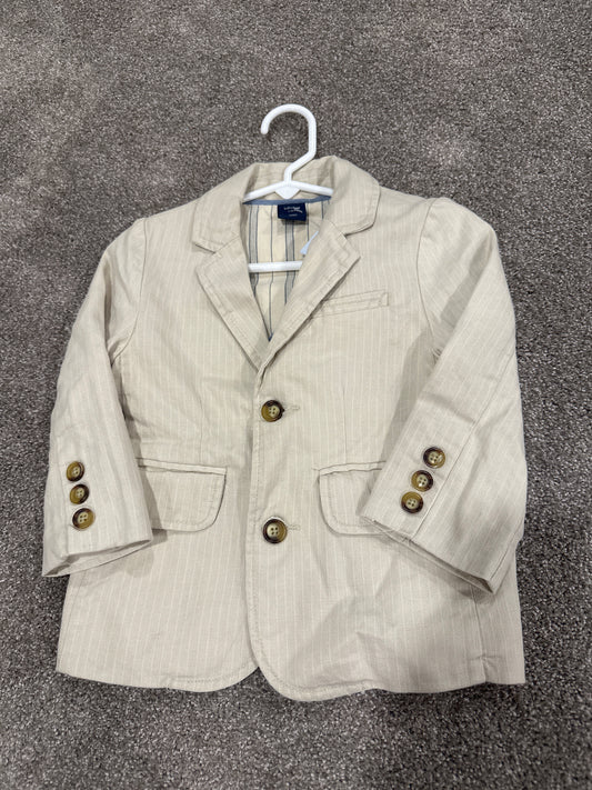 #130 Baby Gap Size 2 Boys Khaki Sport Coat Blazer
