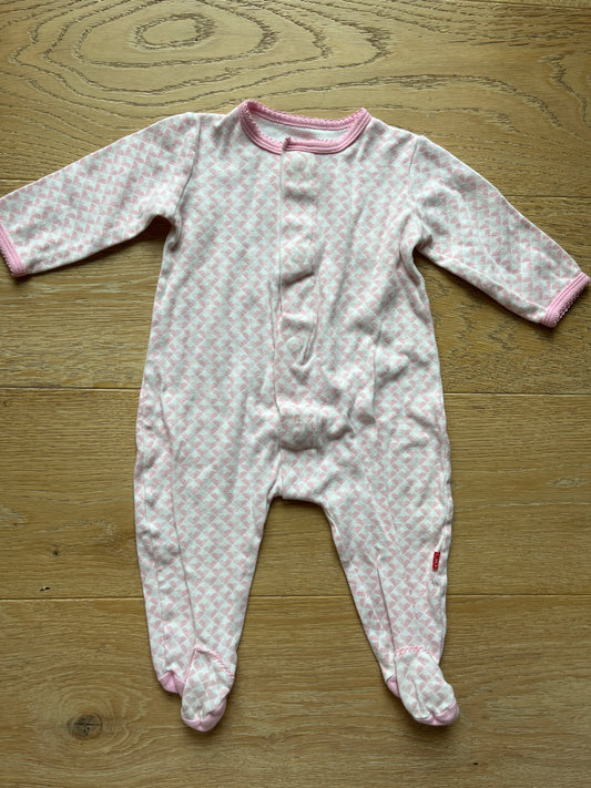 #110 Girls 6-9 Months Magnetic Me Heart Footed Pajamas
