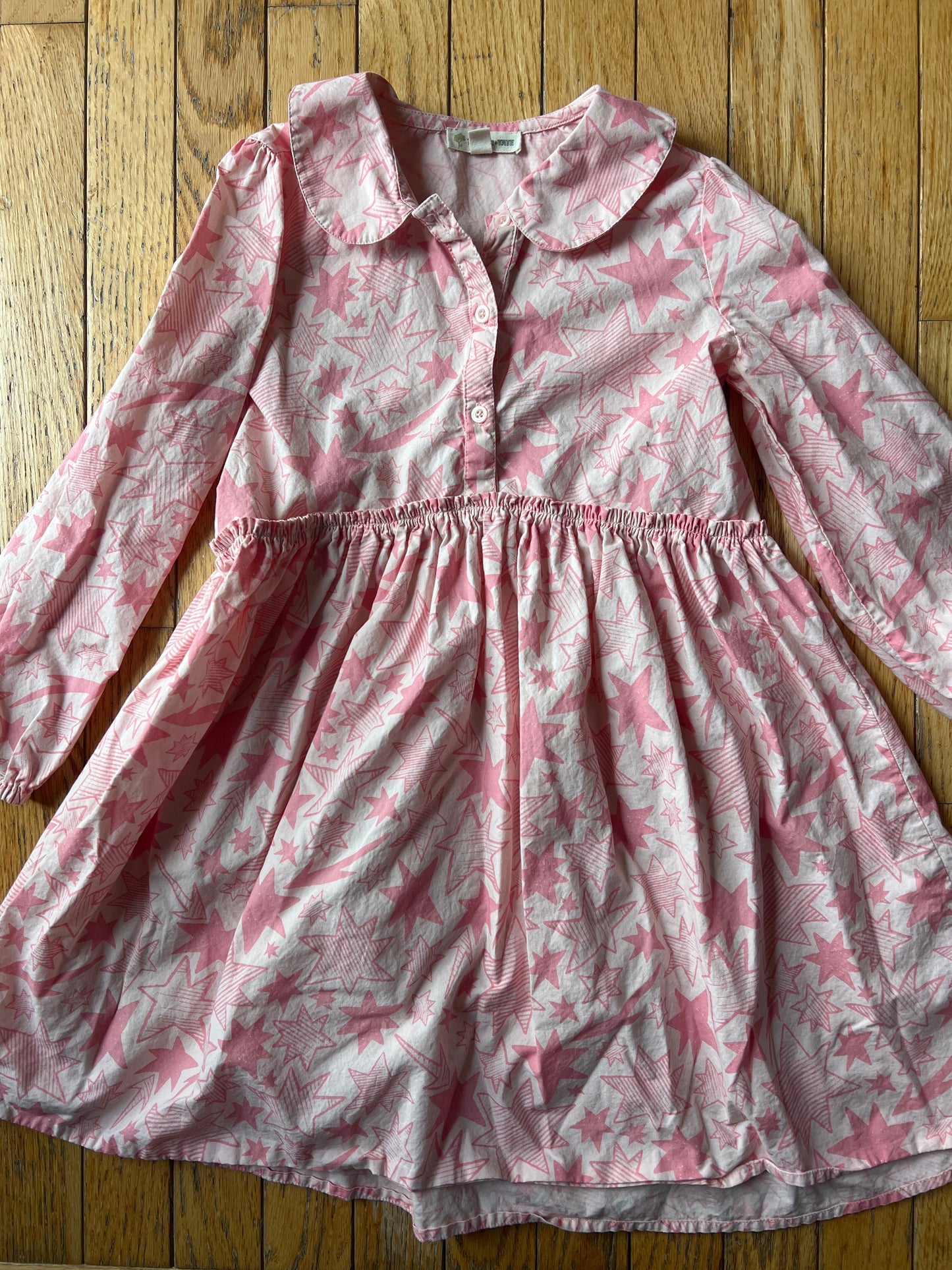 178 tucker + Tate size 7 long sleeve pink star dress EUC