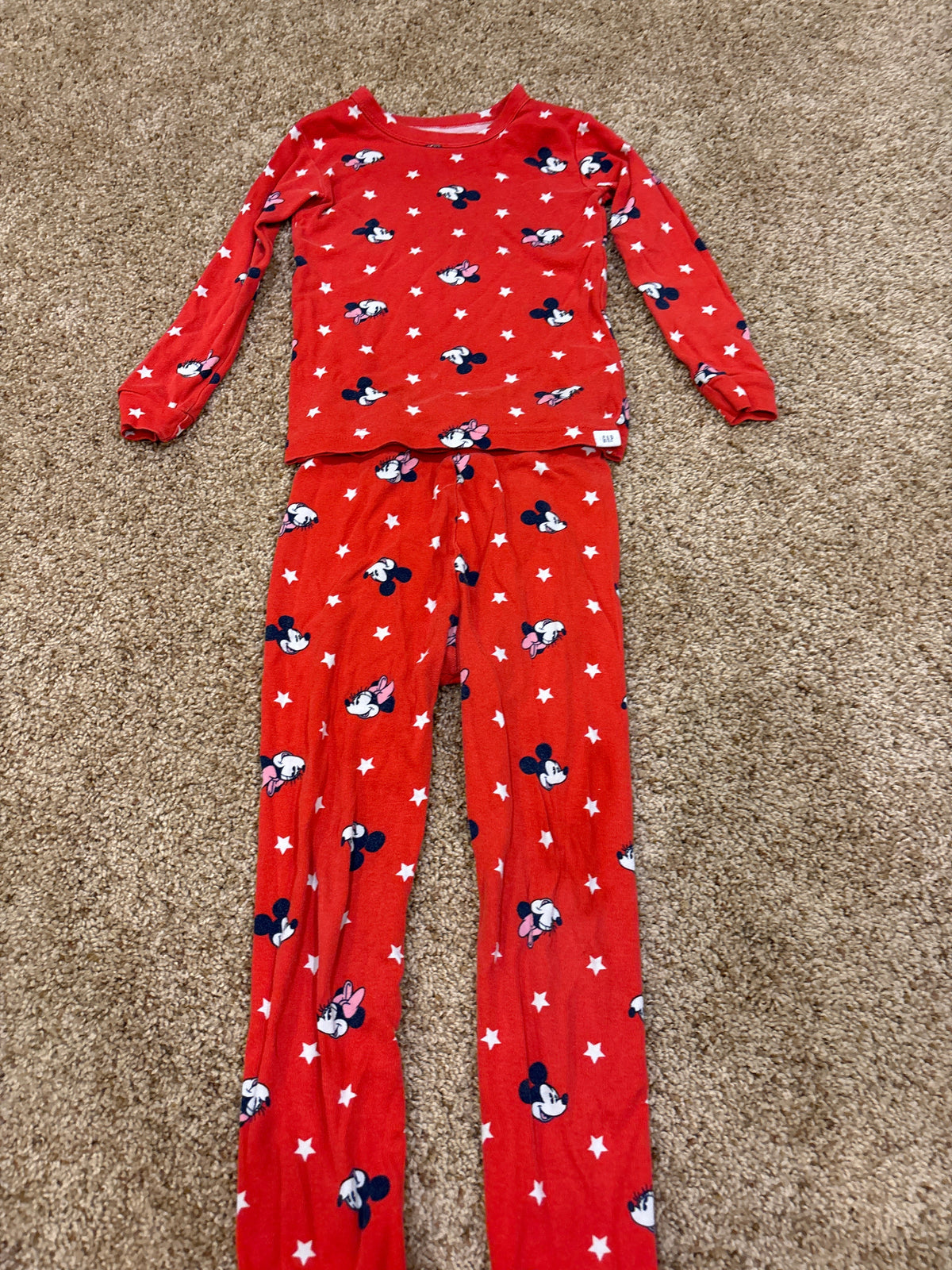 #47, girls 5T, Disney x Gap red Mickey and Minnie pajamas