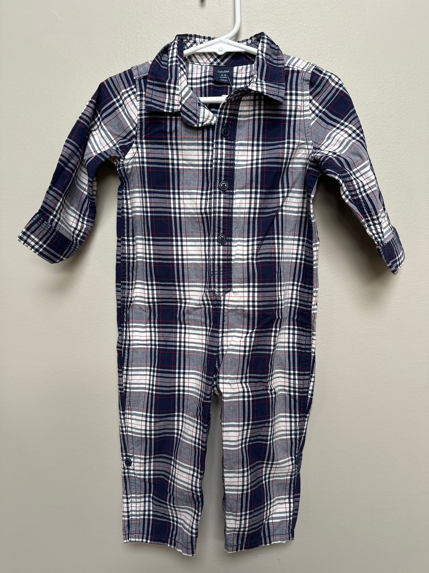 #130 Baby Gap Boys 12-18 Months Plaid Outfit