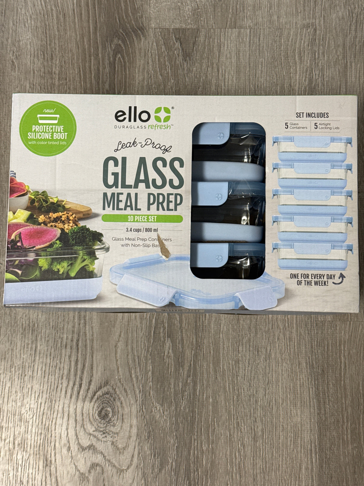 #149 Ello duraglass fresh meal prep containers 10 piece new set