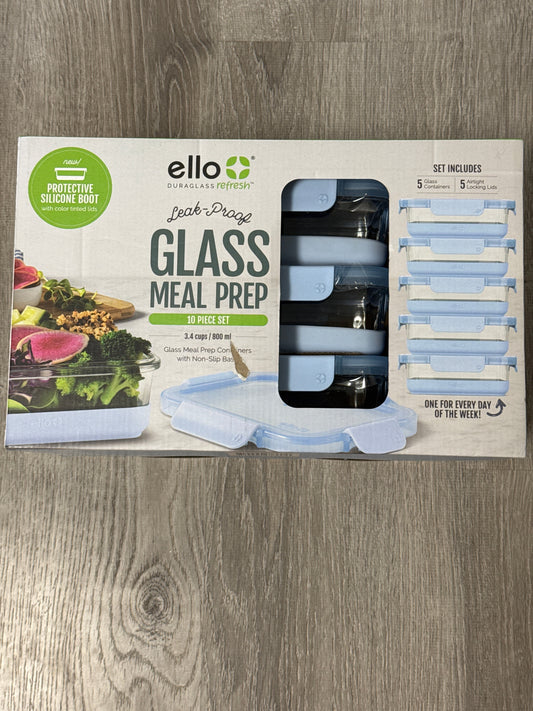 #149 Ello duraglass fresh meal prep containers 10 piece new set