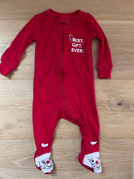 #110 Children's Place 0-3 Months Red Christmas Pajamas