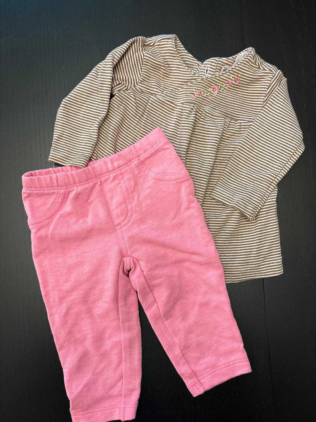 #166 Carters girls 6mo pants/top outfit