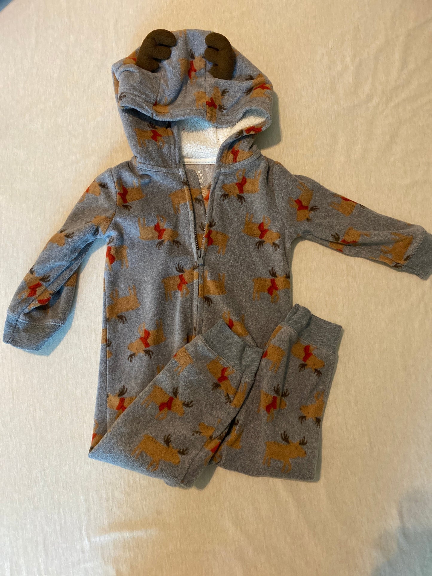 Seller #86 *REDUCED* Carters moose zip up onesie (18 mon)