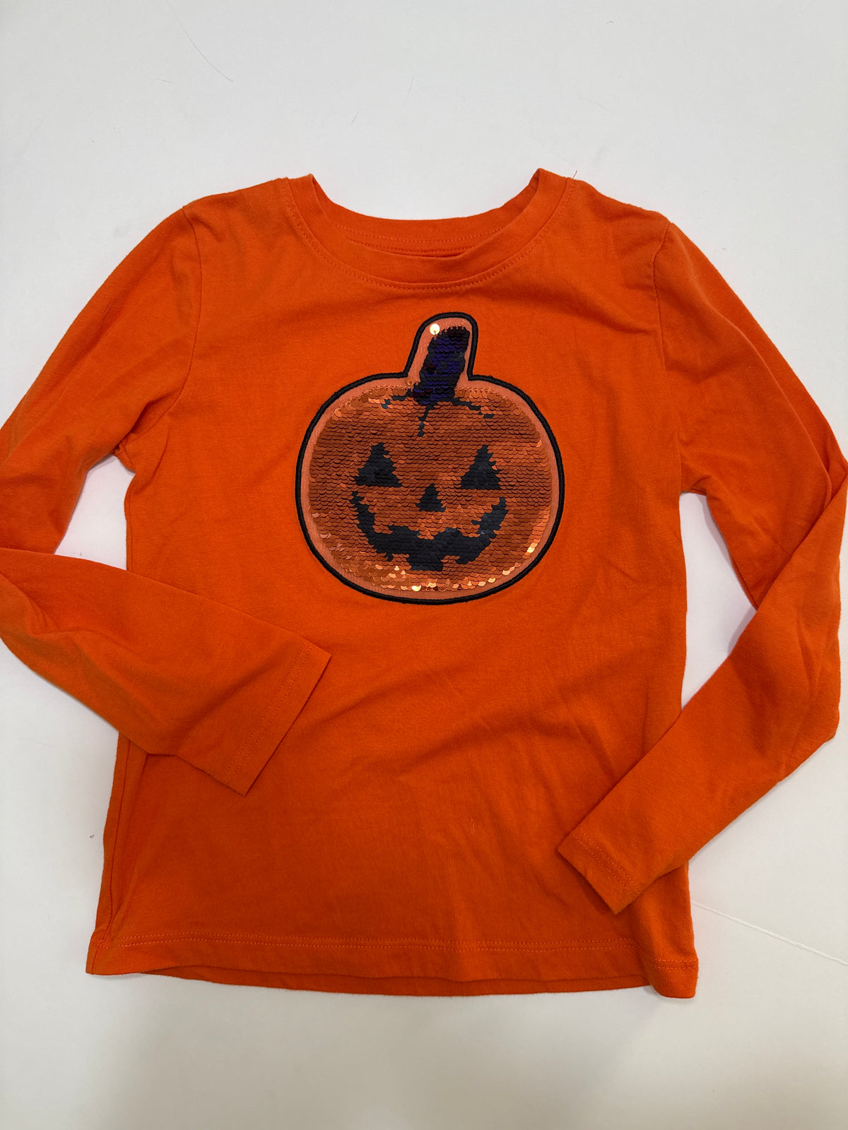 #64 Sequin Pumpkin LS Size S 6
