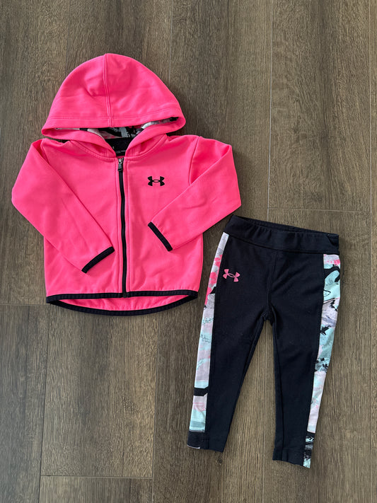 #173-Under Armour zip up outfit girl size 18m