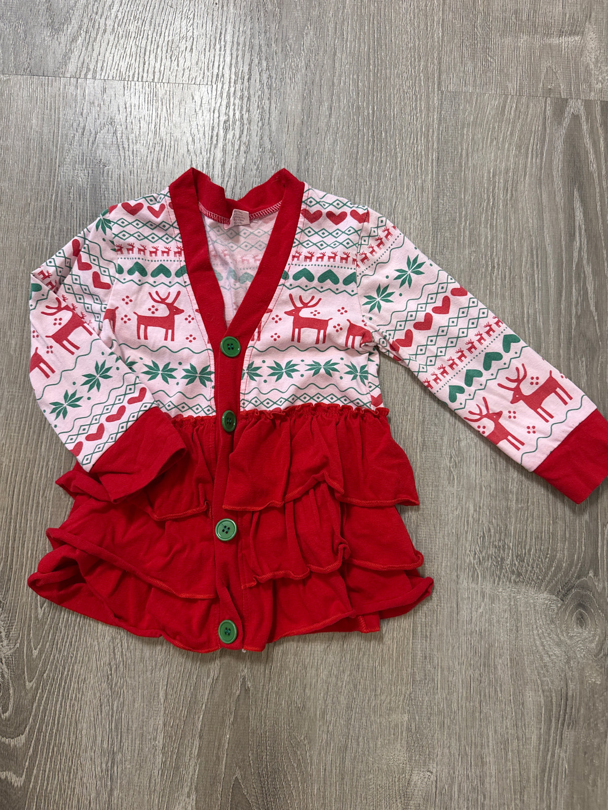 #149 Girls 3T Christmas ruffle jacket