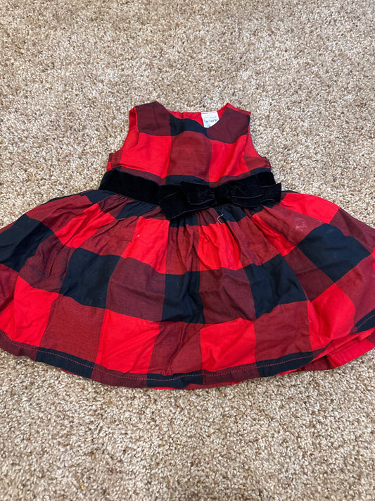 #47, girls 3mo, Carter’s holiday buffalo plaid dress