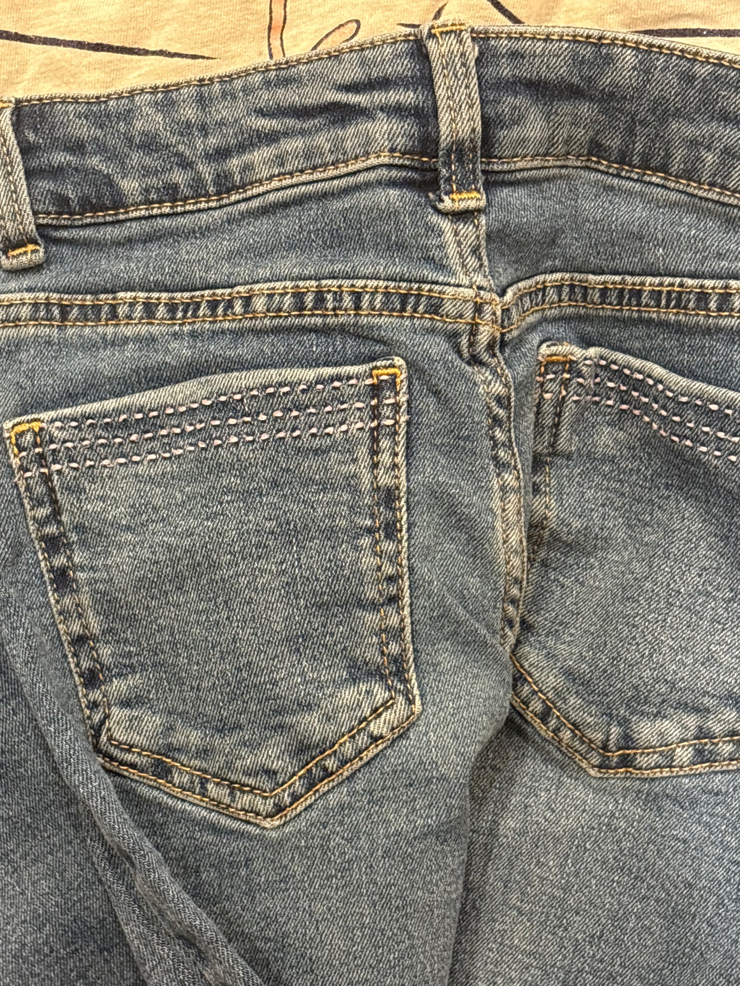 #182 girls 8 adjustable wide leg jeans and Cat long sleeve