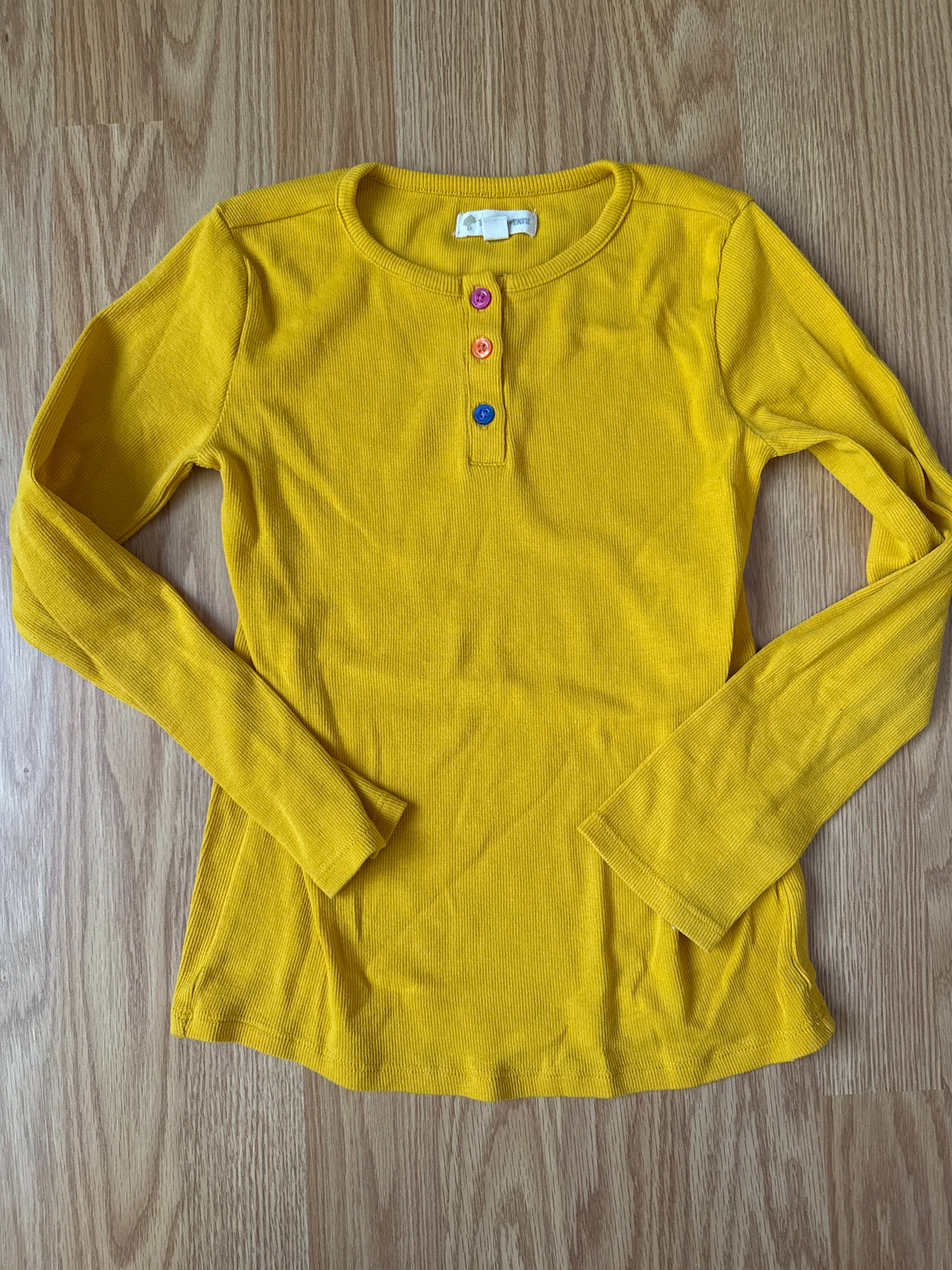 #87 Tucker + Tate size 7 girls yellow Henley shirt VGUC