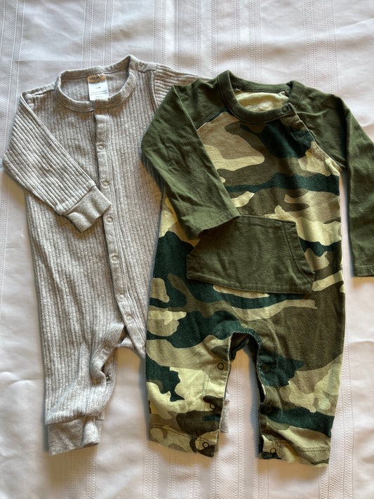 #29 3-6 mo long sleeve one piece outfits EUC
