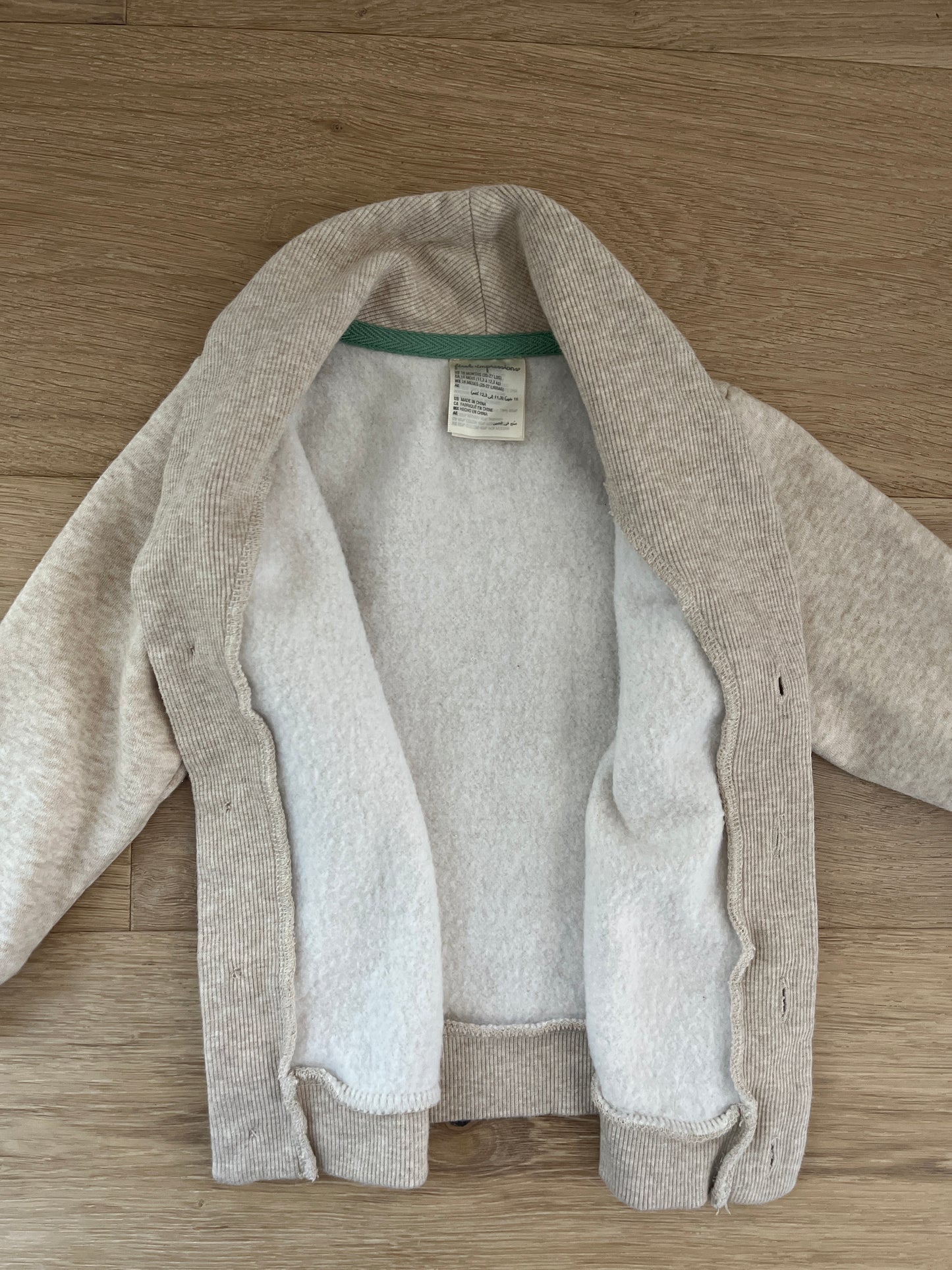 #110 Boys 18 Months Beige Cowl Neck Sweater