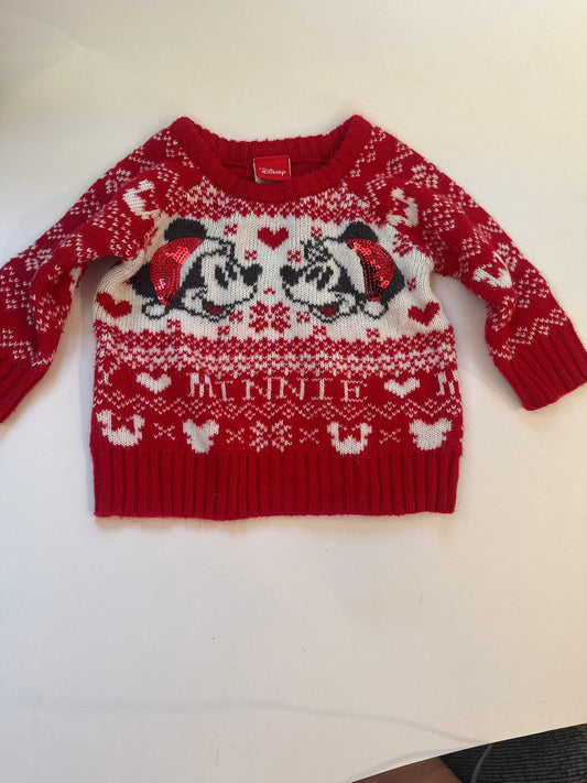 #170 Disney Minnie and Mickey Christmas Sweater gender neutral 12 months