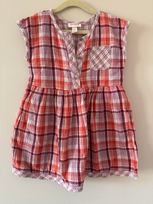 #127 Cat & Jack Plaid Dress Girls 4T